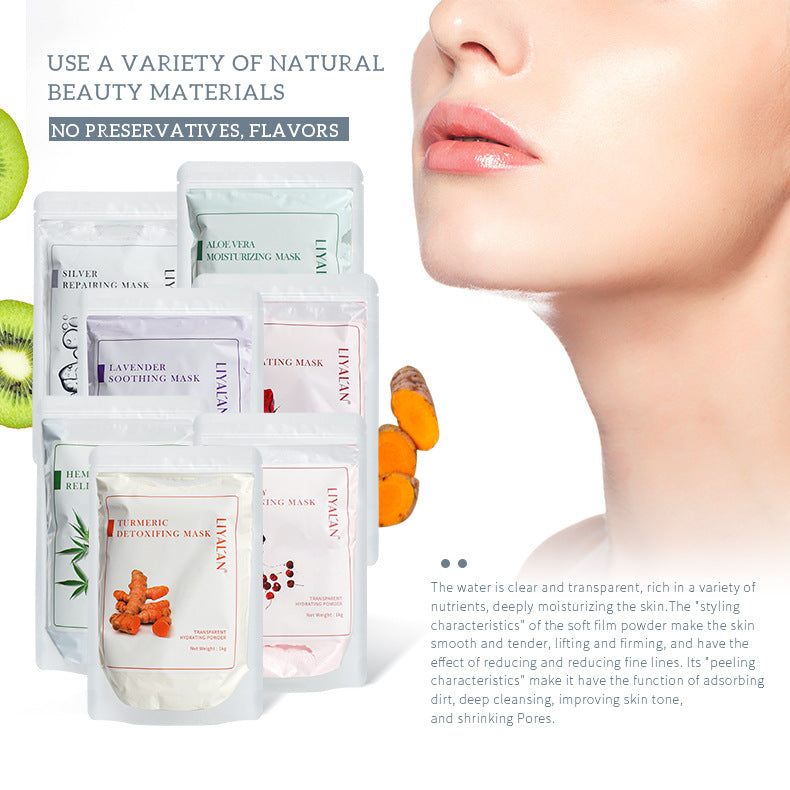 OEM Turmeric Detoxifing Facial Mask Powder, Hydrating Soft Mask Powder, Spa Beauty DIY Jelly Mask 136
