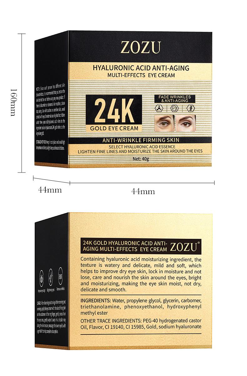 Wholesale 24K Gold Hyaluronic Acid Anti-Wrinkle Multi-Effect Eye Cream Moisturizing and Caring Eye Cream 527