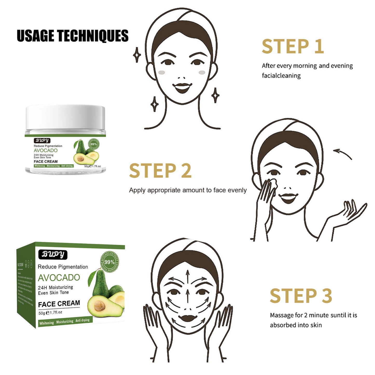 Wholesale Avocado Face Cream, Moisturizing, Wrinkles, Tender Skin, Firming Essence Cream Manufacturer 321