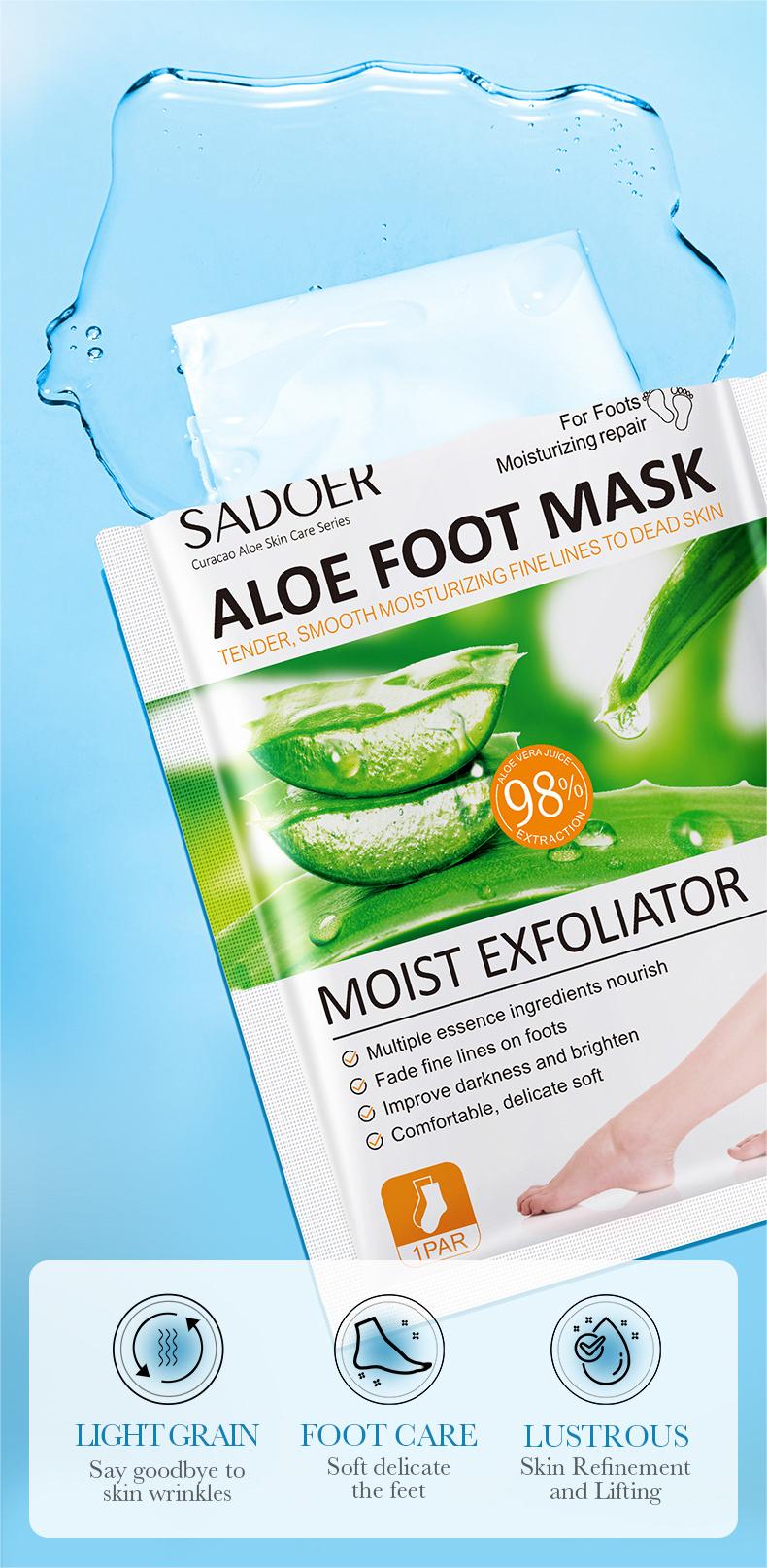 Wholesale Aloe Foot Mask, Exfoliating, Deeply Moisturizing, Tender and Whitening Foot Skin 464