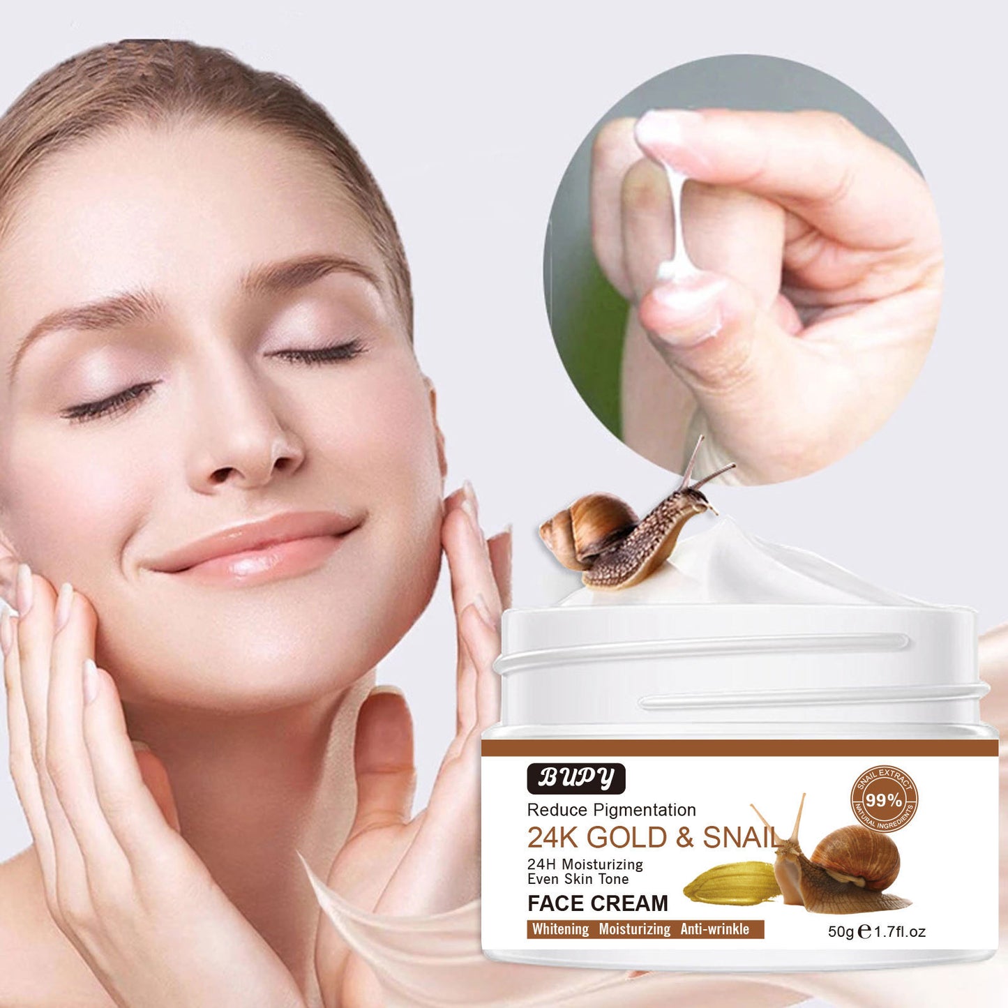 Wholesale Customized Golden Snail Face Cream, UV Resistant, Refreshing, Moisturizing Essence Cream Supplier 318