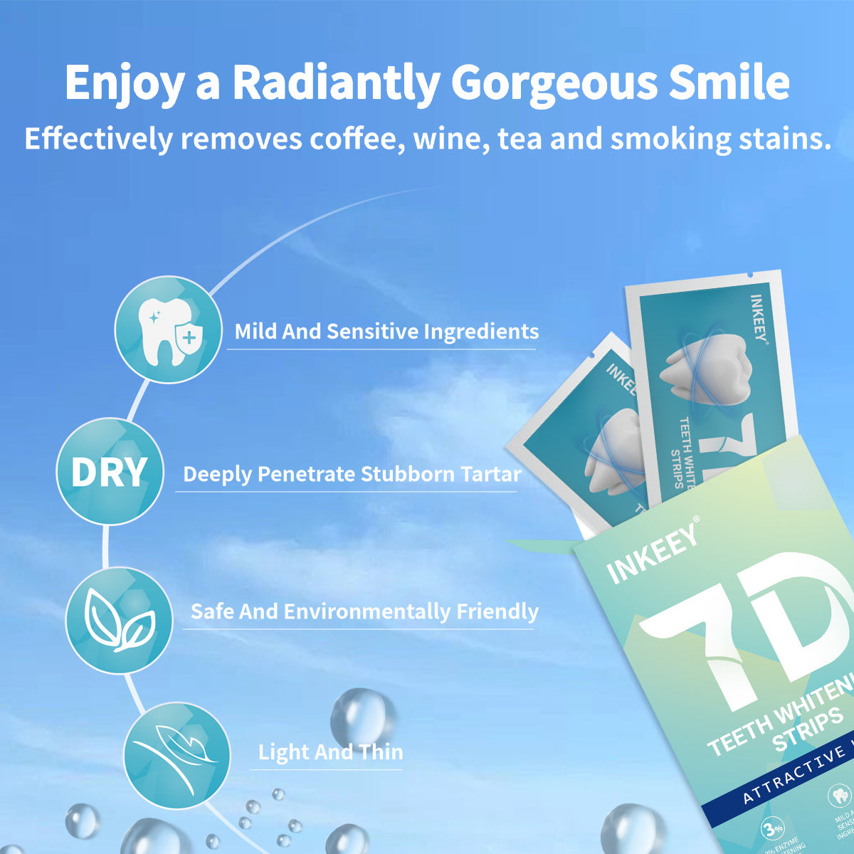 OEM & ODM 7D Teeth Stain Remover, Whitening and Yellowing Remover, Tartar Remover, Whitening Teeth Strip 025