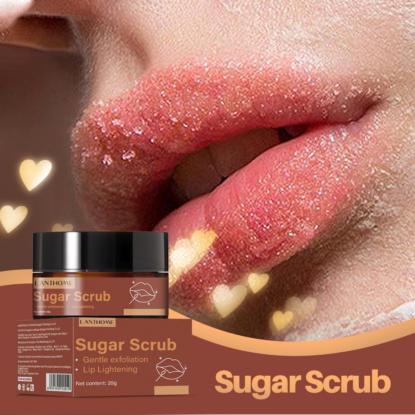 OEM Private Label Brown Sugar Llip Scrub, Lip Care, Exfoliating Scrub Personal Customization 384