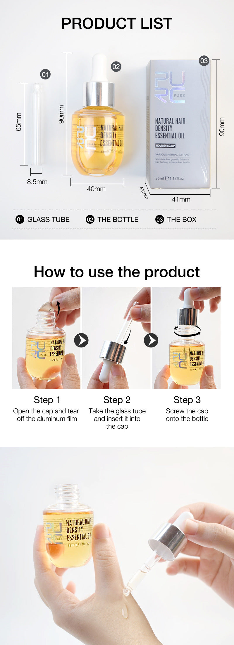 OEM Wholesale Ginger Hair Nutrient Solution, Turmeric Plant Hair Nourishing and Thickening Hair Care Essential Oil 268