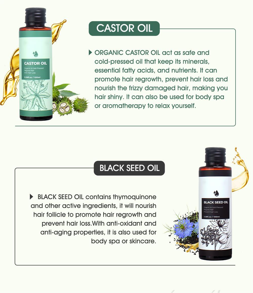 Private Label 100ML Castor Oil, Nourishing Hair and Body Massage Oil, Regrow Hair, Anti Hair Loss Organic Basic Oil 219