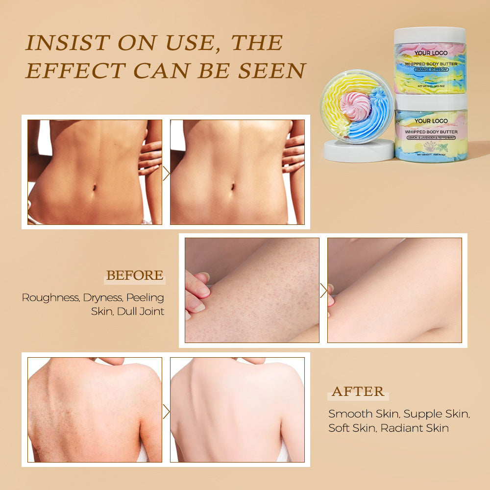 OEM Lemon Mint Lavender Latte Art Whipped Body Butter, Shea Butter, Hydrating, Ice Cream Body Lotion 186