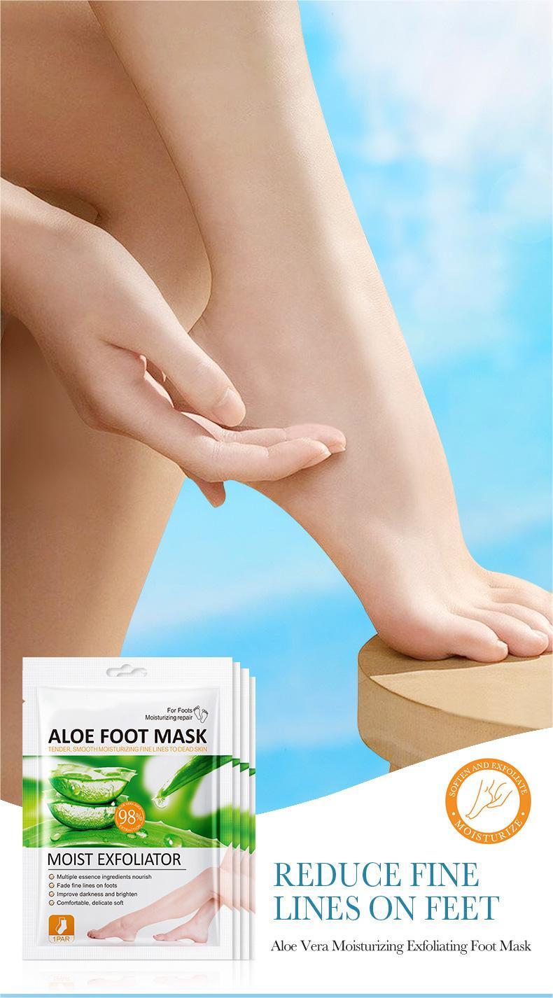 Wholesale Aloe Foot Mask, Exfoliating, Deeply Moisturizing, Tender and Whitening Foot Skin 464