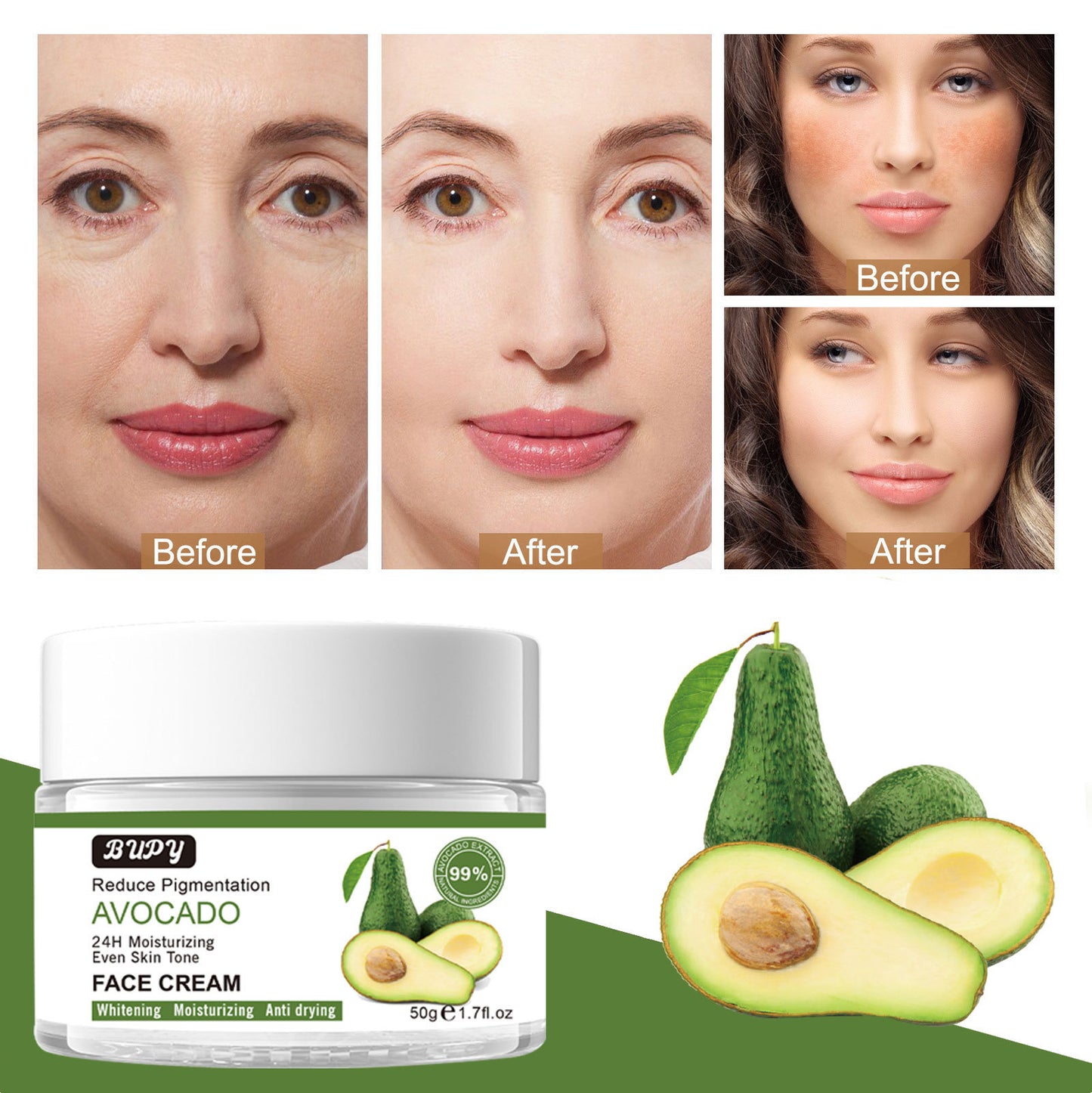 Wholesale Avocado Face Cream, Moisturizing, Wrinkles, Tender Skin, Firming Essence Cream Manufacturer 321