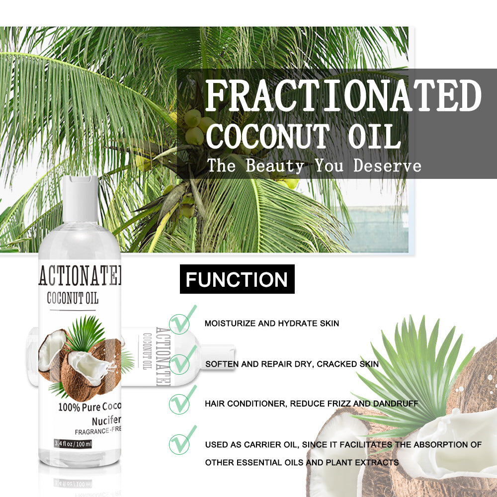 OEM/ ODM 100% Natural Liquid Coconut Oil, Pure Fractionated Coconut Oil for Dry Hair and Skin 008