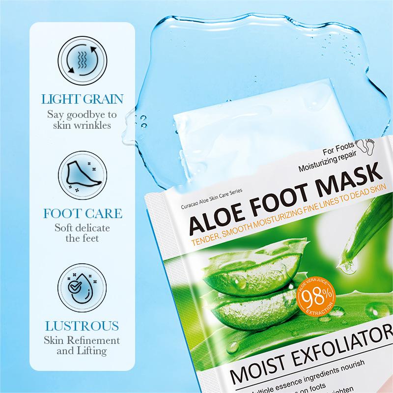 Wholesale Aloe Foot Mask, Exfoliating, Deeply Moisturizing, Tender and Whitening Foot Skin 464
