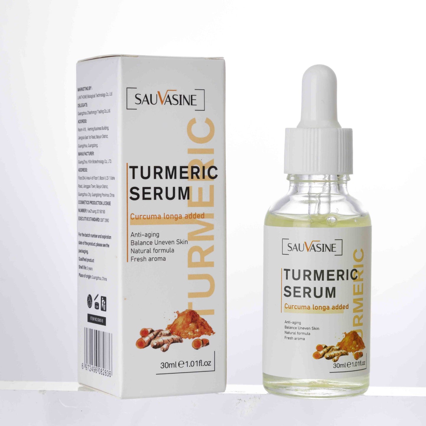 OEM Private Label 30ML Turmeric Serum, Moisturizes, Fades Acne Marks, Fine Lines, Anti-aging Facial Essence 354