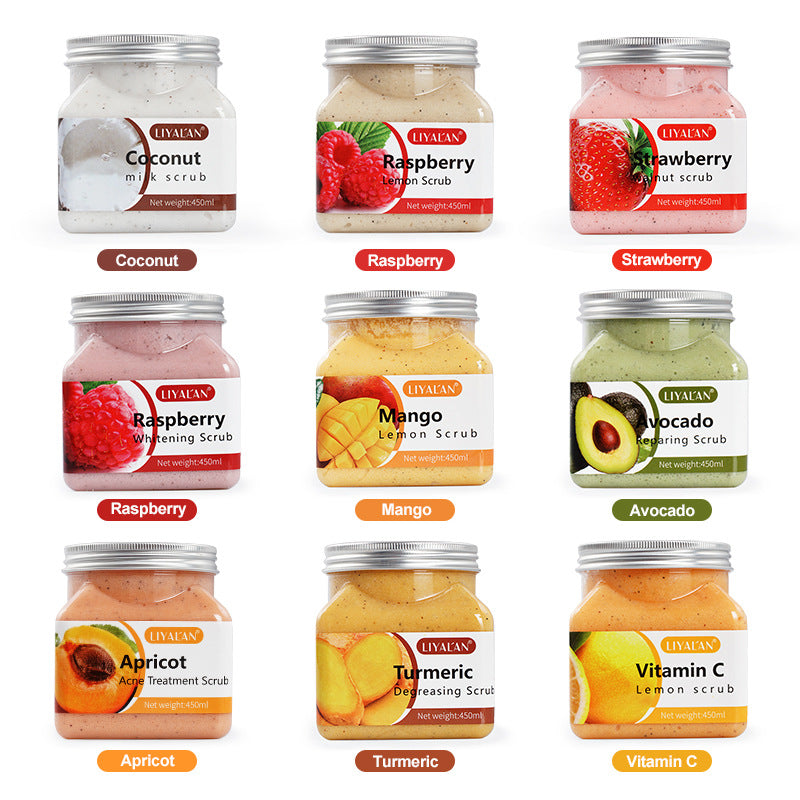 OEM & ODM Raspberry Lemon Bath Salt Scrub, Deep Cleansing, Exfoliation, Fruit Body Scrub 115