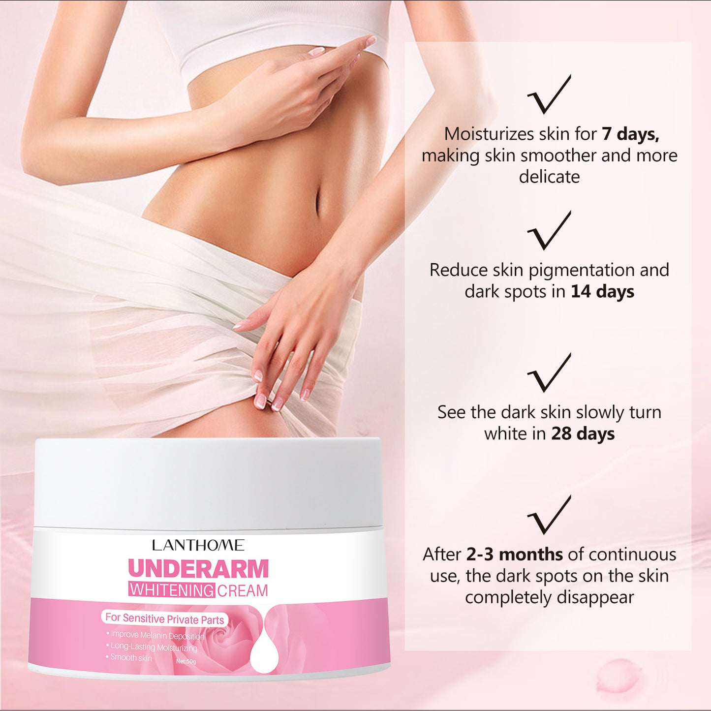 Customized Private Area Whitening Cream, Long-lasting Moisturizing Body Cream OEM Manufacturer 394