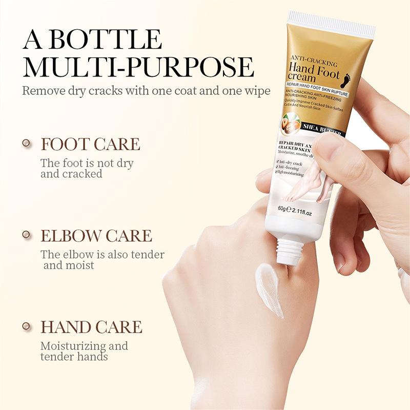 Wholesale 60g Shea Butter Anti Cracking Hand and Foot Cream for Amazon, OEM Moisturizing Hand Foot Cream 455