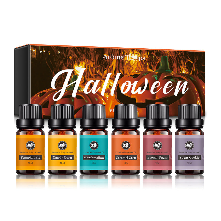 OEM Customized Halloween Pumpkin Pie, Candy Corn, Marshmallow, Caramel Corn, Brown Sugar, Sugar Cookie, Private Label  Essential Oil Sets Gift Box 192