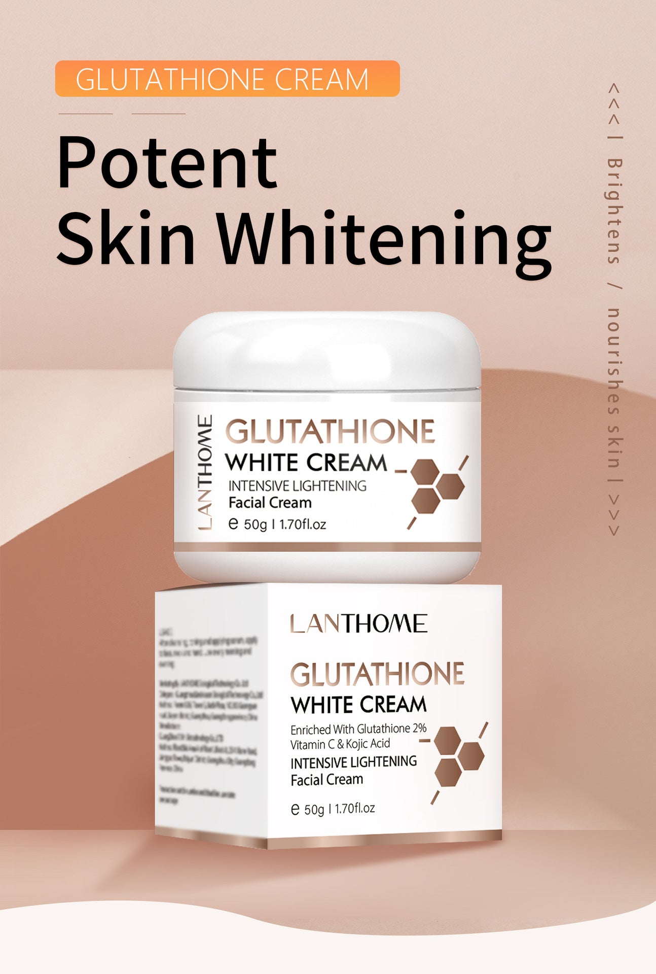 OEM & ODM Glutathione White Cream, Intensive Lightening Facial Cream Private Label Customization 369