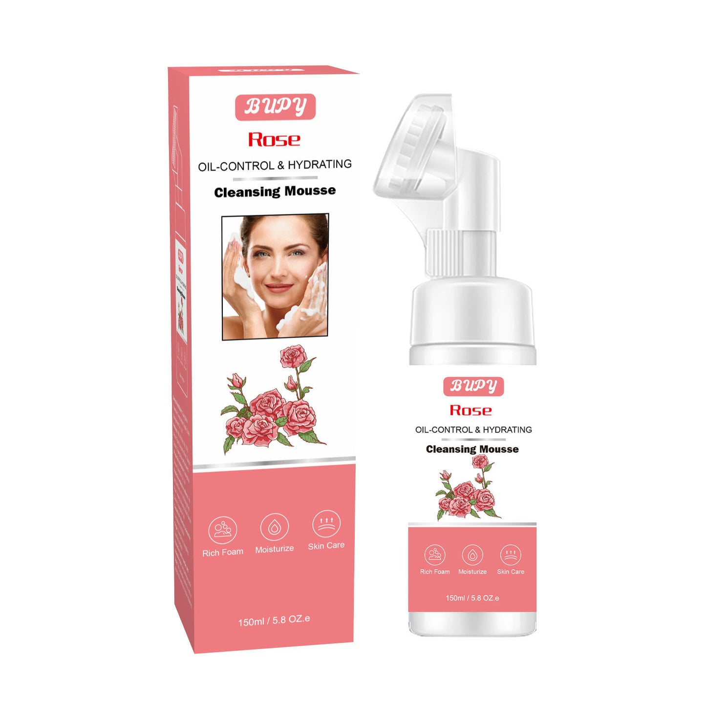 OEM & ODM Wholesale Rose Cleansing Mousse, Refreshing Oil Control, Cleansing and Makeup Removal, Moisturizing Face Cleanser 324