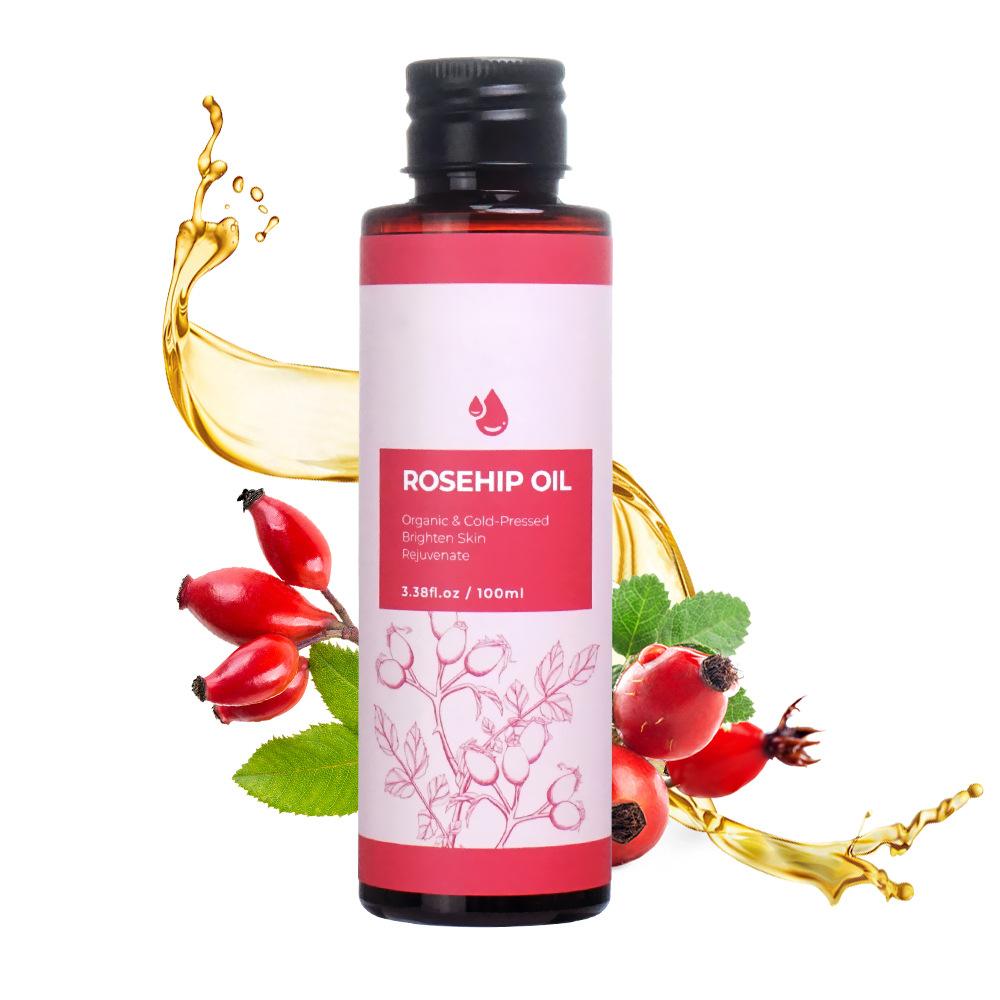 OEM Wholesale 100ML Rosehip Oil, Nourishing Hair and Body Massage Oil, Brightening Skin Natural Organic Basic Oil 214