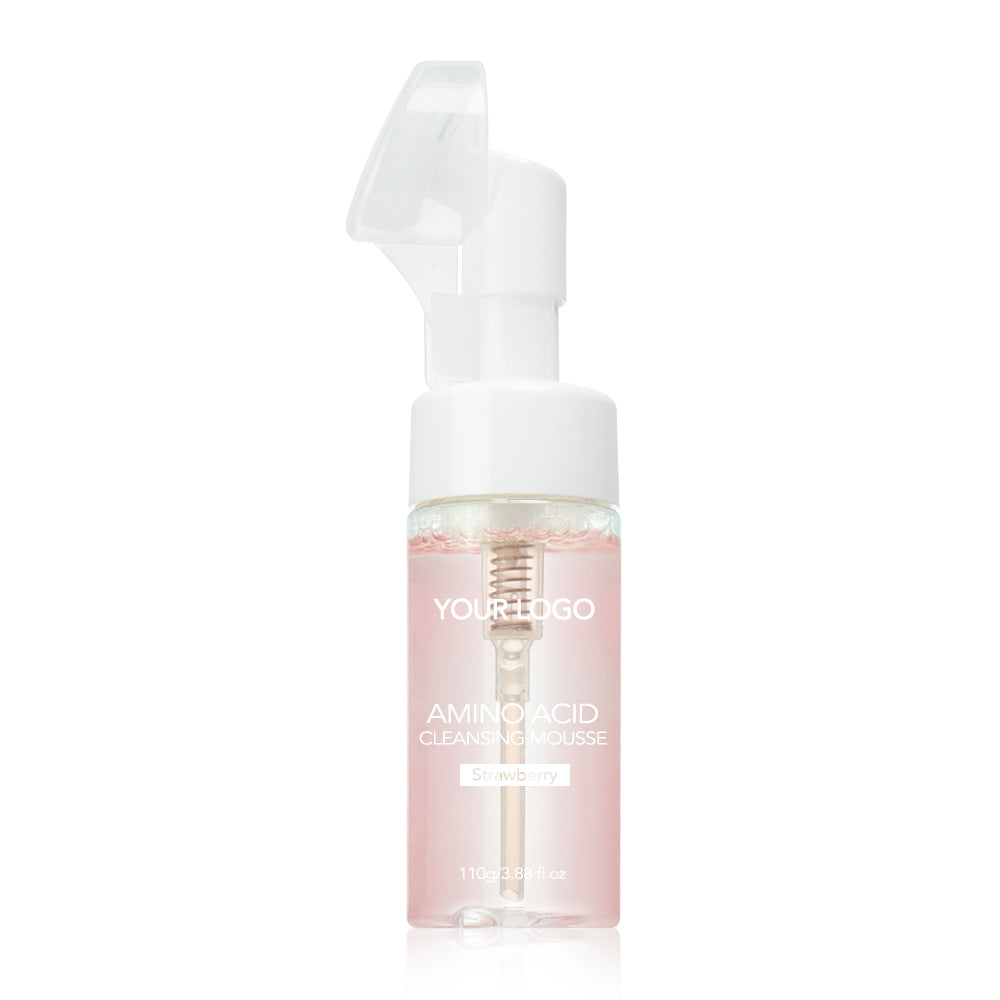 OEM Customized Strawberry Amino Acid Cleansing Mousse, Foaming Cleanser, Gentle Cleansing, Oil Control, Brush Cleanser 174