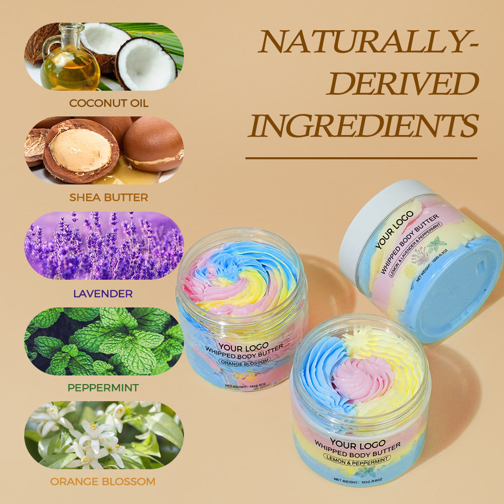OEM Lemon Mint Lavender Latte Art Whipped Body Butter, Shea Butter, Hydrating, Ice Cream Body Lotion 186