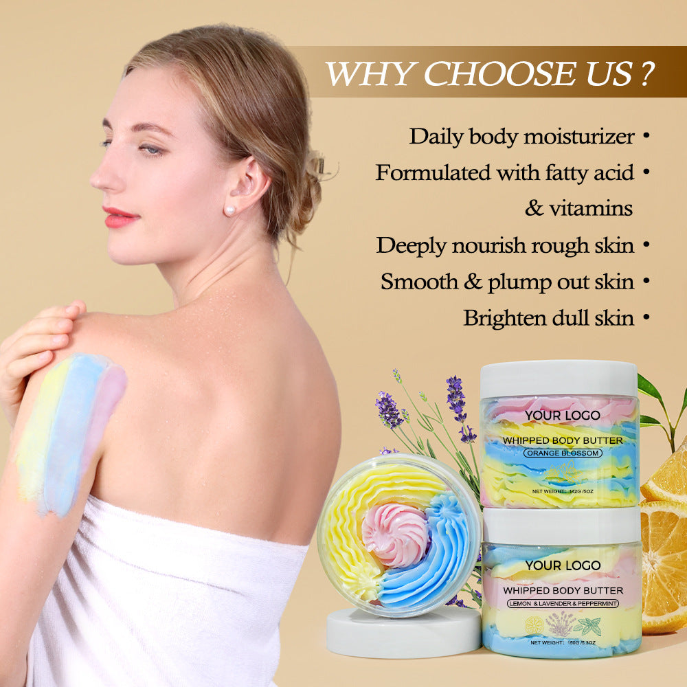 OEM Lemon Mint Lavender Latte Art Whipped Body Butter, Shea Butter, Hydrating, Ice Cream Body Lotion 186