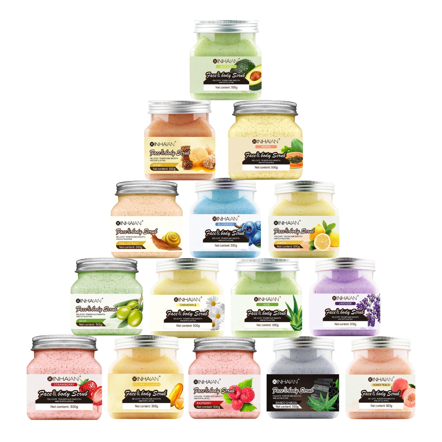 Customized Avocado Body Scrub Salt, Sea Salt for Skin Cleansing, Exfoliation, Oil Control, Whitening Body Bath Scrub 162