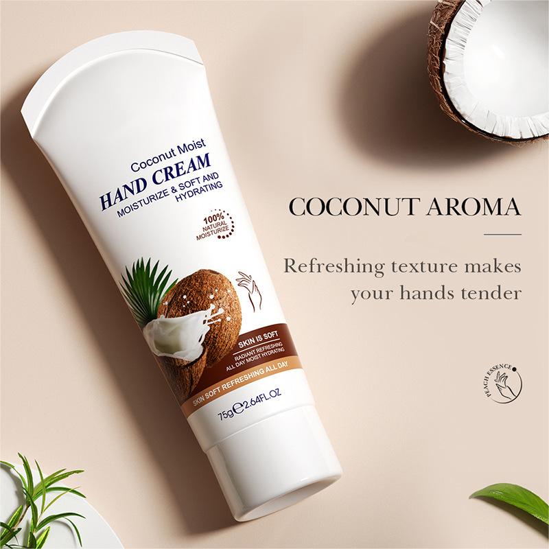 Wholesale 75g Coconut Hand Cream, Moisturizing and Whitening Hand Skin, OEM Hand Cream Factory 450