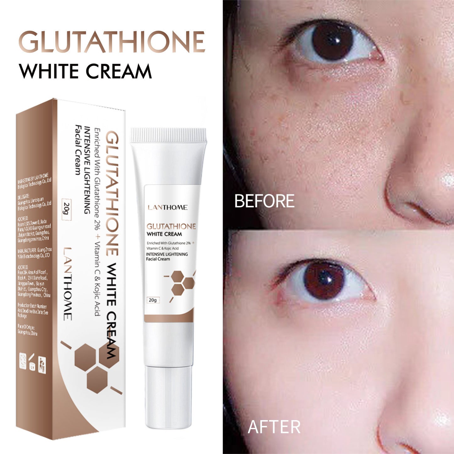 OEM & ODM 20g Glutathione Face Cream, Whitening and Spot Lightening Cream Manufacturer 364