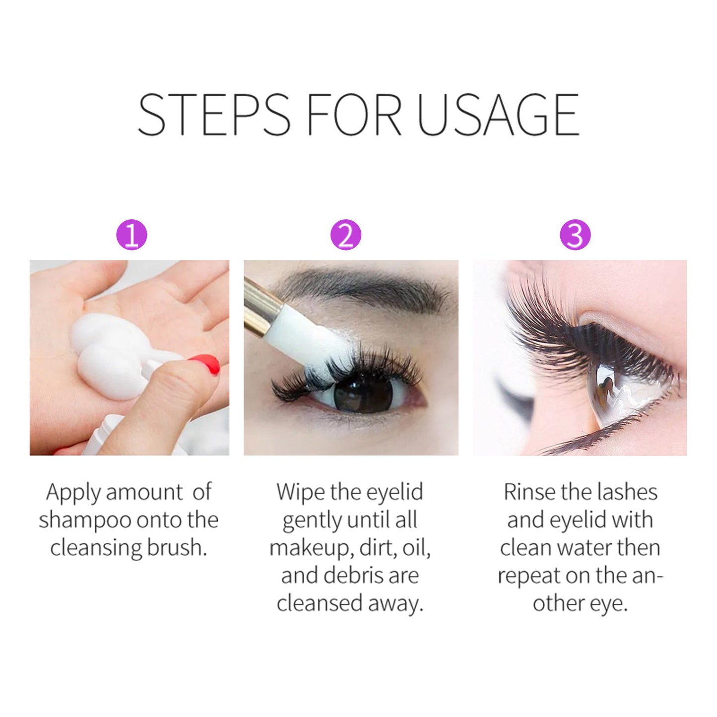 Wholesale Moisturizing Eyelash Shampoo, Makeup Removing Eyelash Cleansing Mousse 414