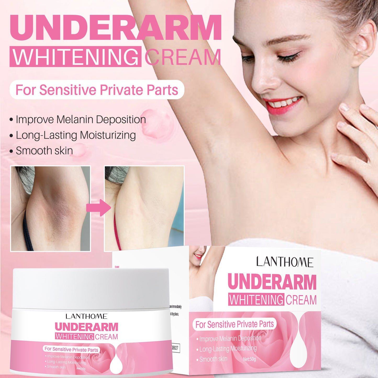 Customized Private Area Whitening Cream, Long-lasting Moisturizing Body Cream OEM Manufacturer 394