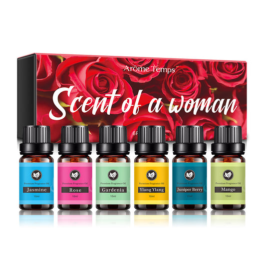 Customized Scent of Woman Jasmine, Rose, Gardenia, Ylang Ylang, Juniper Berry, Mango, Private Label  Essential Oil Sets Gift Box Manufacturer 200