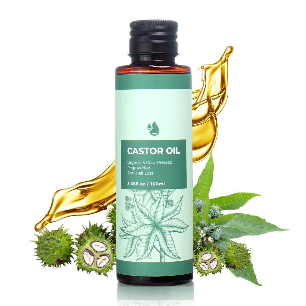 Private Label 100ML Castor Oil, Nourishing Hair and Body Massage Oil, Regrow Hair, Anti Hair Loss Organic Basic Oil 219