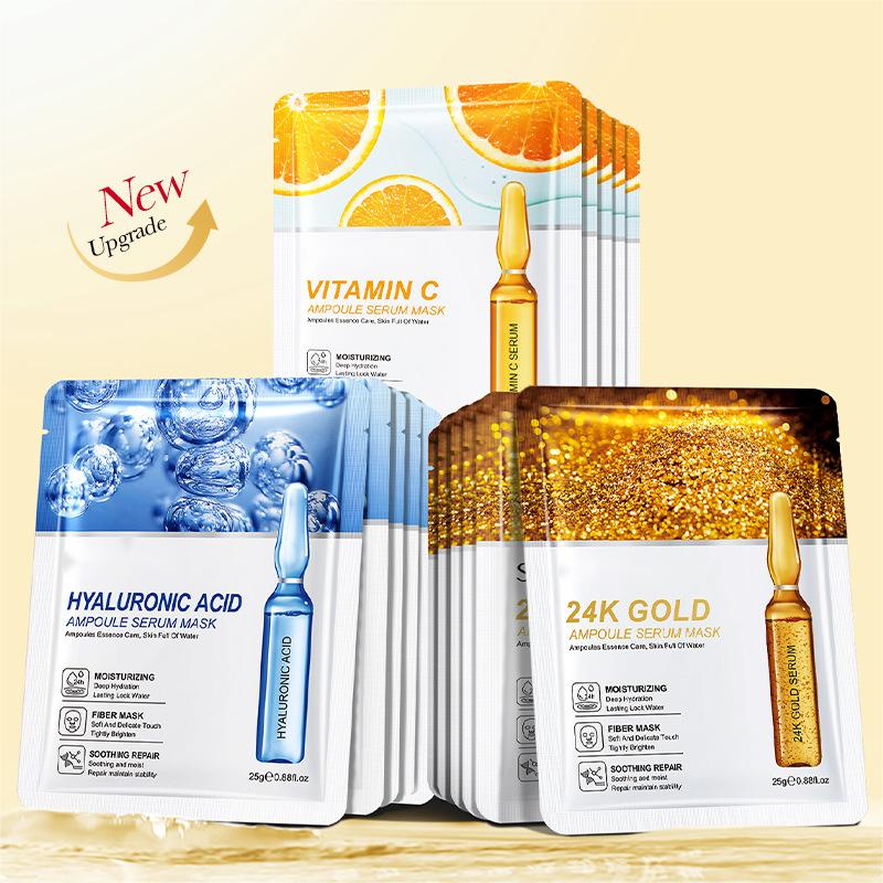 Private Label Wholesale Vitamin C Ampoul Serum Mask, Moisturizing, Whitening Skin Care Mask Supplier 483