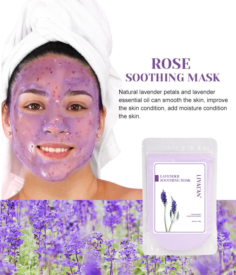 OEM Customized Lavender Crystal Mask Powder, Hydrating Soft Mask Powder, Spa Beauty DIY Jelly Mask 129