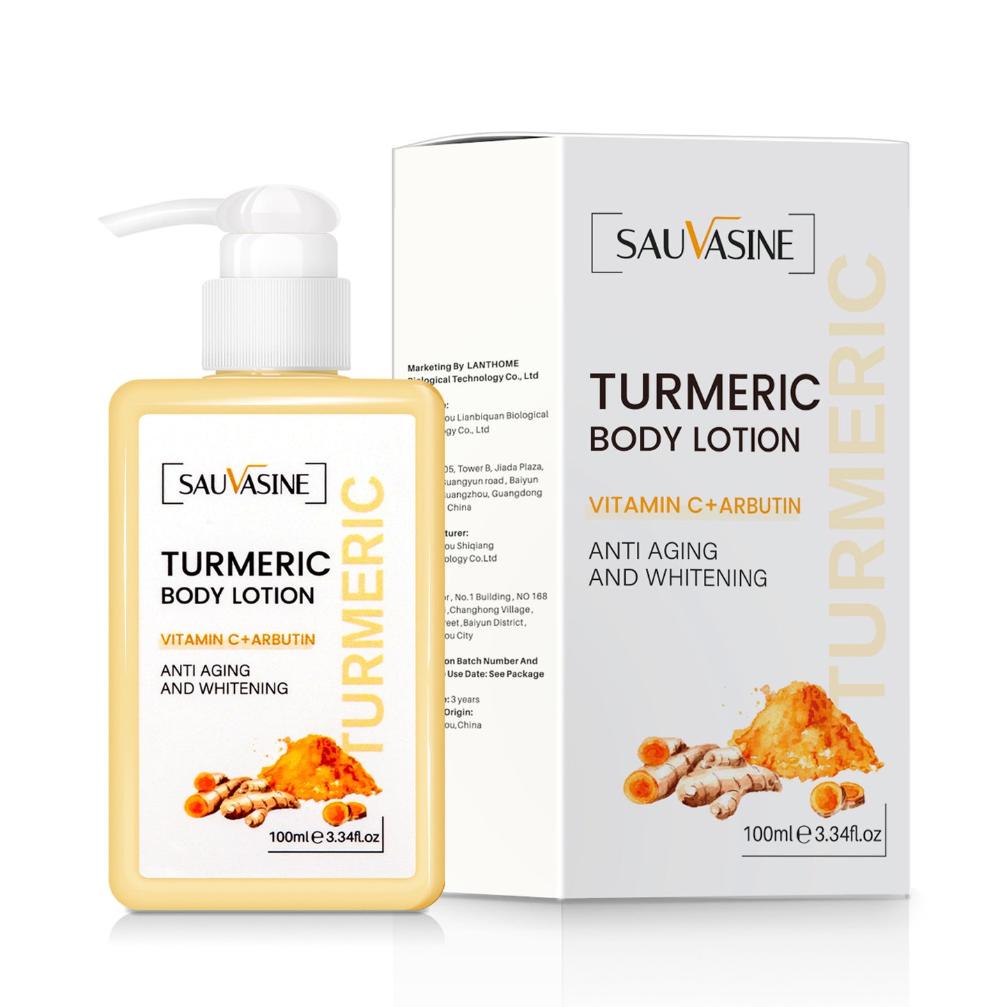 Wholesale Turmeric Body Milk, Back Acne Treament, Whitening and Brightening Skin, Mild and Non irritating Body Lotion 370