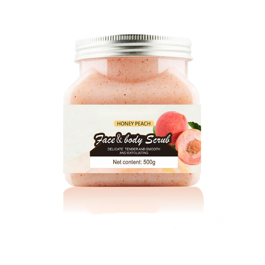 Wholesale OEM Honey Peach Body Scrub, Sea Salt for Skin Whitening, Exfoliation, Oil Control, Body Bath Scrub 167