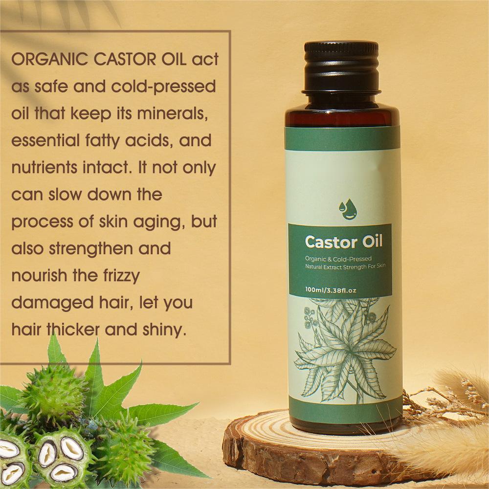 Private Label 100ML Castor Oil, Nourishing Hair and Body Massage Oil, Regrow Hair, Anti Hair Loss Organic Basic Oil 219