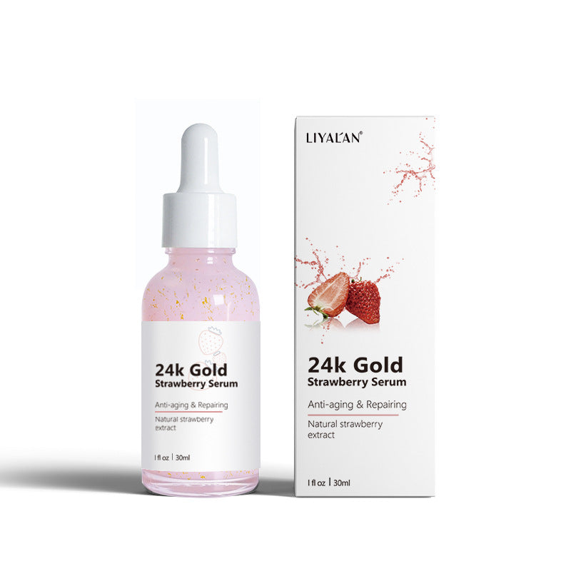 OEM Wholesale 24K Gold Strawberry Essence, Brightening Dullness, Moisturizing, Whitening Facial Serum 149