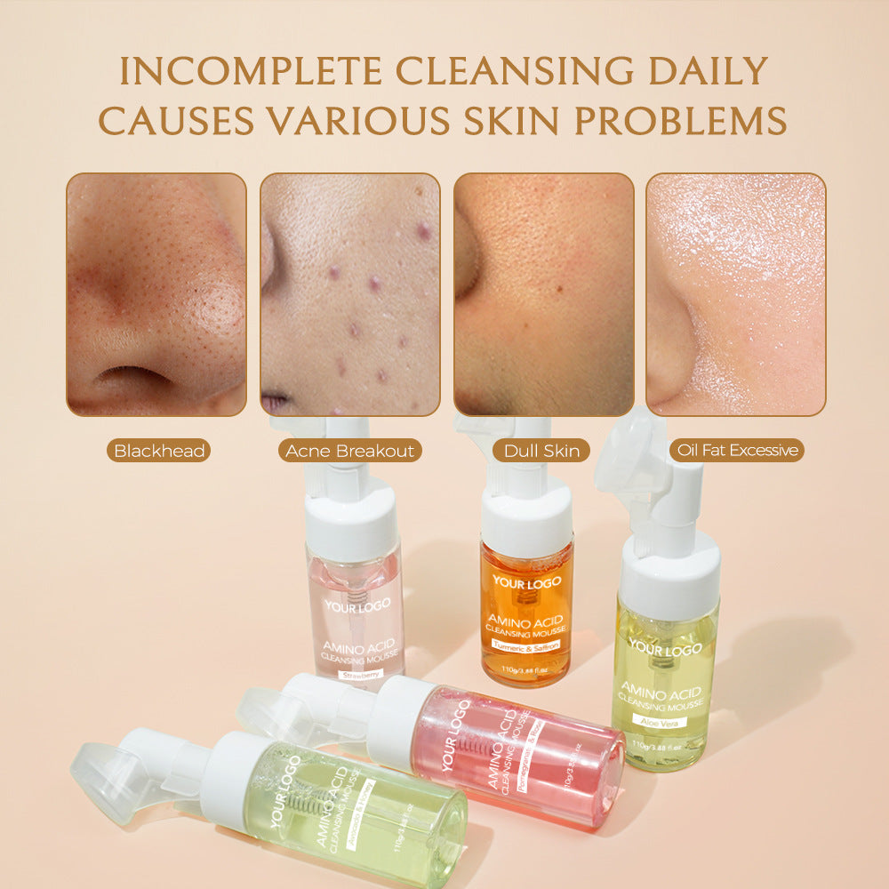 OEM Pomegranate & Rose Amino Acid Cleansing Mousse, Foaming Cleanser, Gentle Cleansing, Oil Control, Brush Cleanser 178