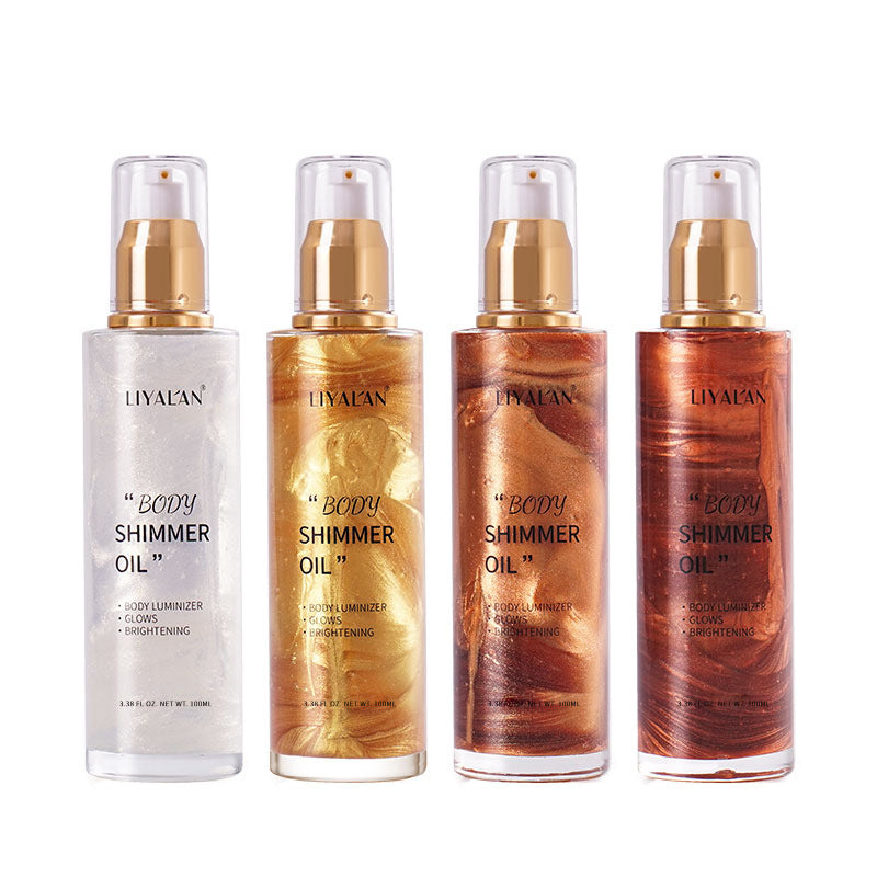 Wholesale Customized Luxury Gold Body Shimmer Oil, Face, Body Liquid Repair Highlighting Oil 152