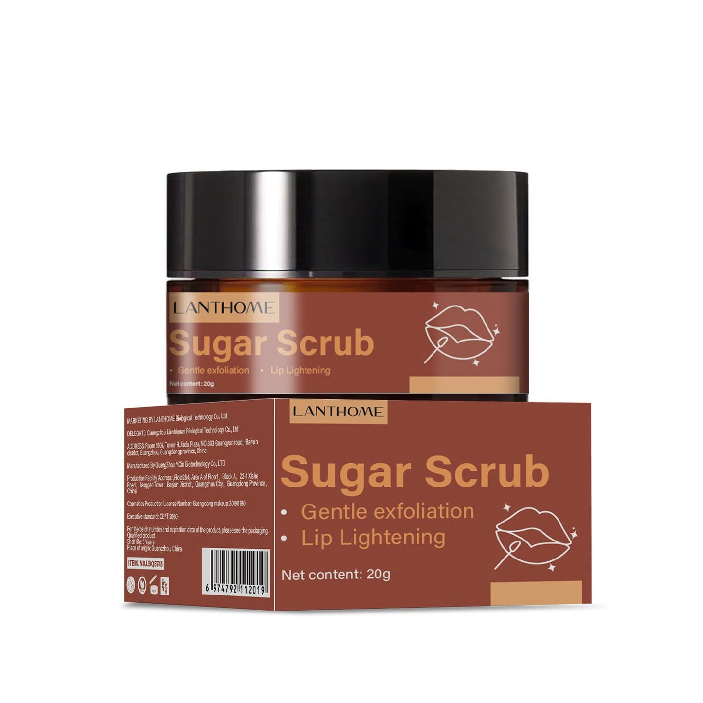 OEM Private Label Brown Sugar Llip Scrub, Lip Care, Exfoliating Scrub Personal Customization 384