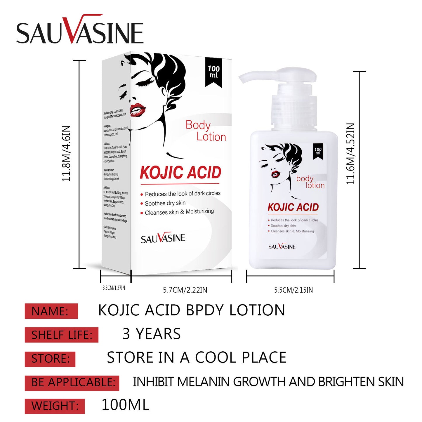 OEM Wholesale Kojic Acid Body Lotion, Moisturizing and Exfoliating, Private Label Body Cream 371