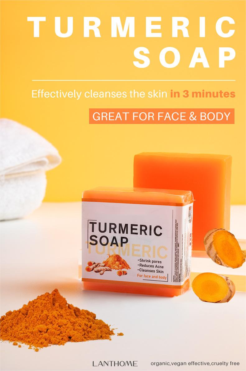 Private Label Customized Turmeric Soap, Skin Cleansing, Facial Soap, Handmade Soap for Pore Shrink and Acne Treament 383