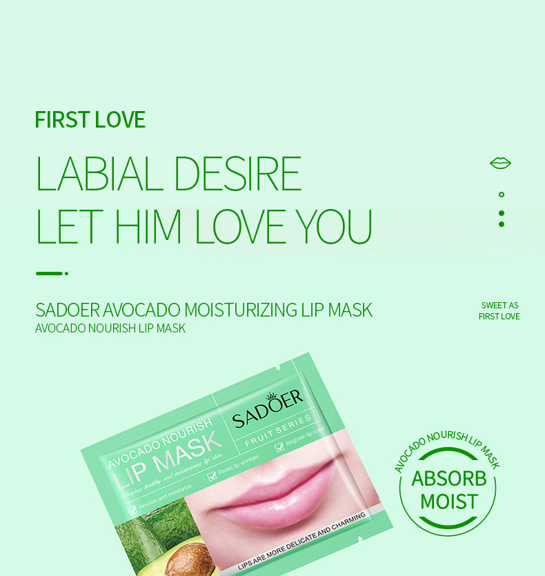 Wholesale Avocado Nourish and Moisturize Lip Mask, Fade Lip Wrinkles, Brighten Lip Color Masks 550