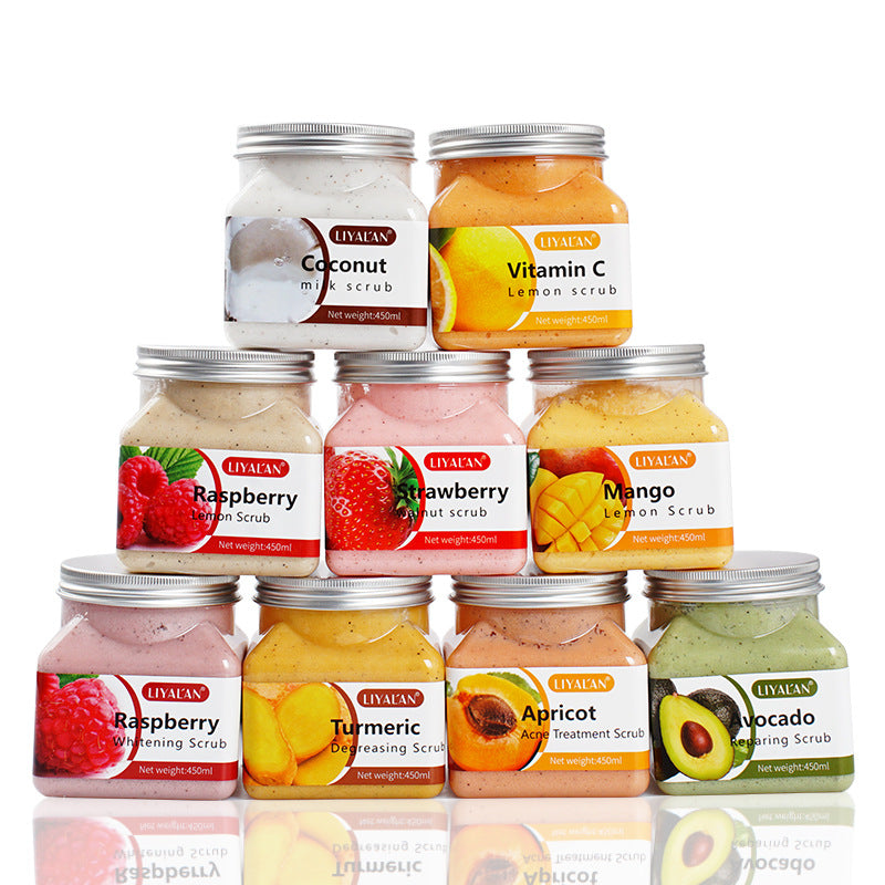OEM & ODM Raspberry Lemon Bath Salt Scrub, Deep Cleansing, Exfoliation, Fruit Body Scrub 115
