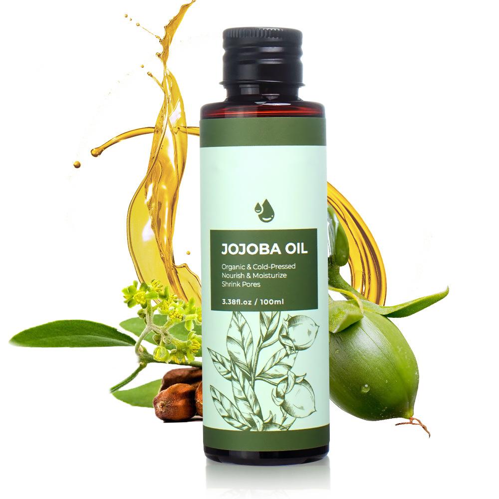 OEM Private Label 100ML Jojoba Oil, Nourishing Hair and Body Massage Oil, Moisturize Shrink Pores Natural Organic Basic Oil 212