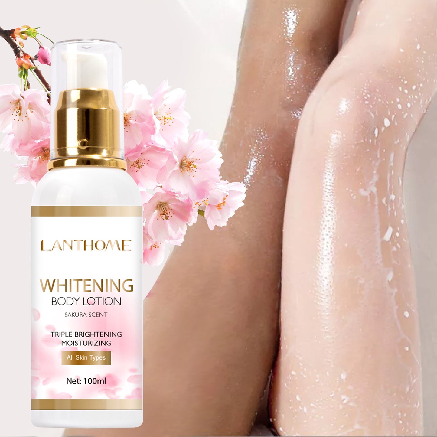 OEM Private Label Cherry Blossom Body Lotion, Skin Whitening, Exfoliating, Fragrant and Moisturizing Body Lotion 365