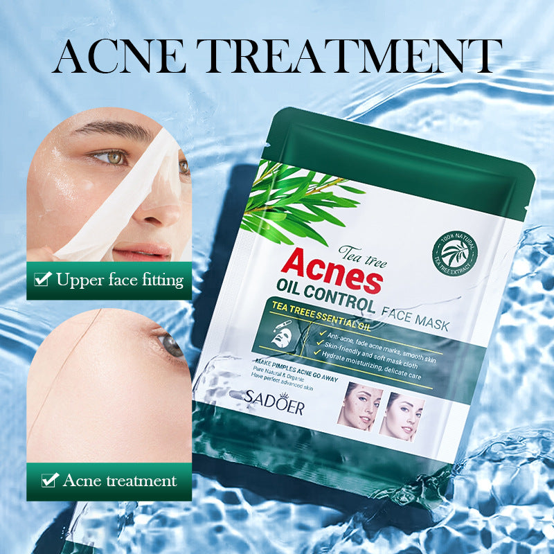 Wholesale Tea Tree Acnes Oil Control Face Mask, Tea Tree Essential Oil Facial Mask Factory 503