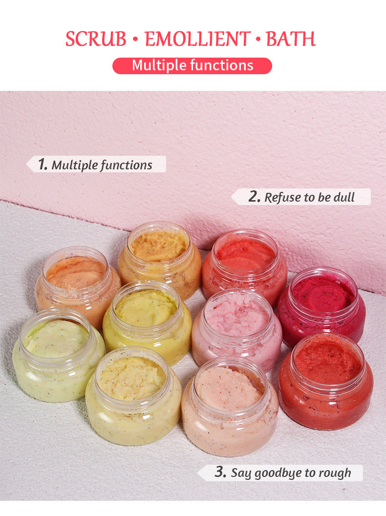 OEM Lemon Peppermint Marshmallow Fruit Scrub, Softening Cuticles, Body Massage, Cleansing Bath Salt Scrub 121