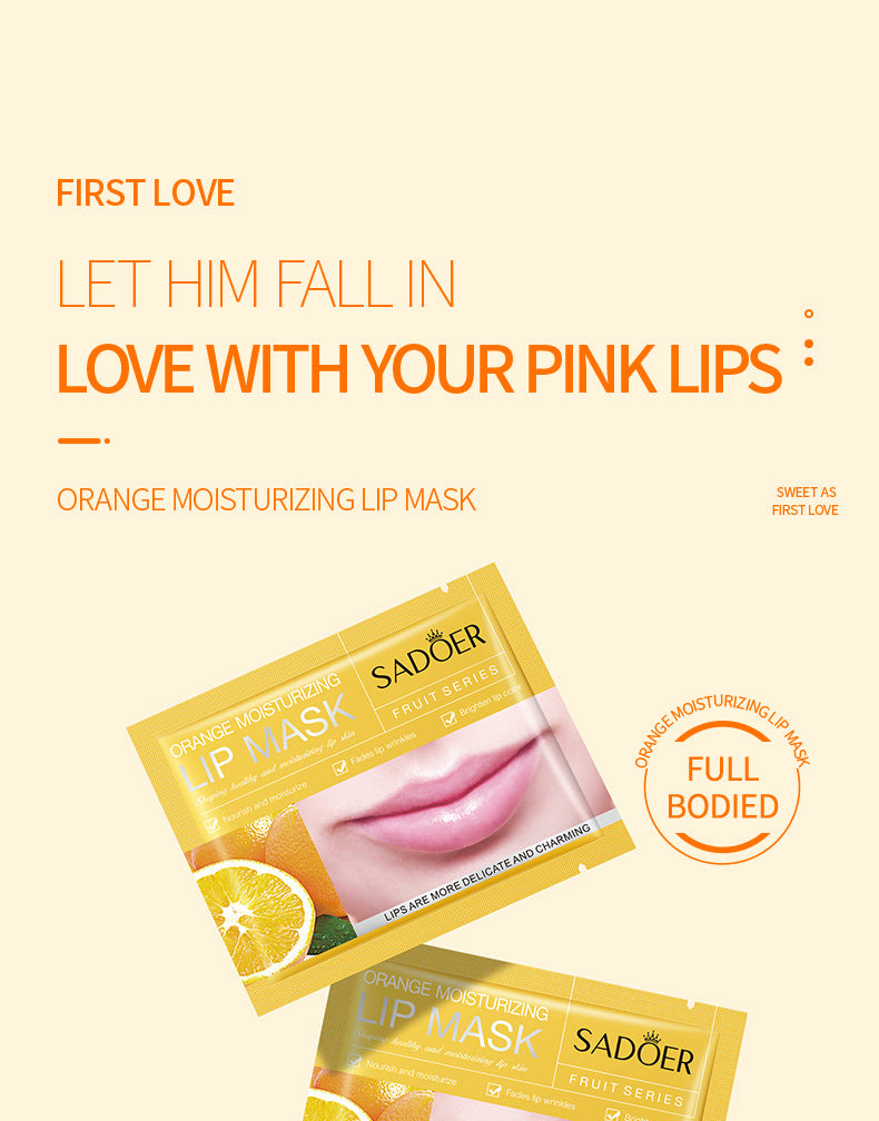 Wholesale Orange Moisturizing Lip Mask, Fade Lip Wrinkles, Brighten Lip Color Masks Supplier 552